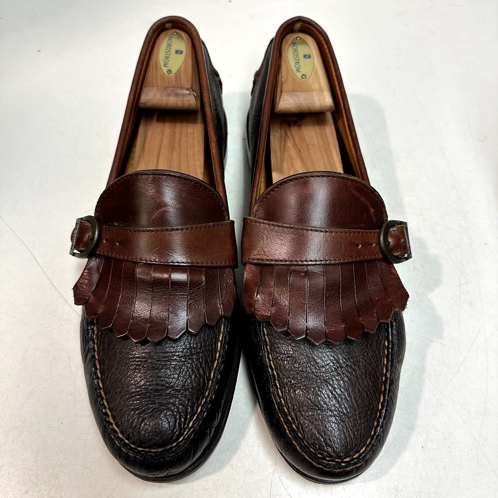New Heels Rancourt & Co X Hs Trask Handsewn Buckle Kiltie Loafer Moc Usa 11.5 D — image 3 of 8